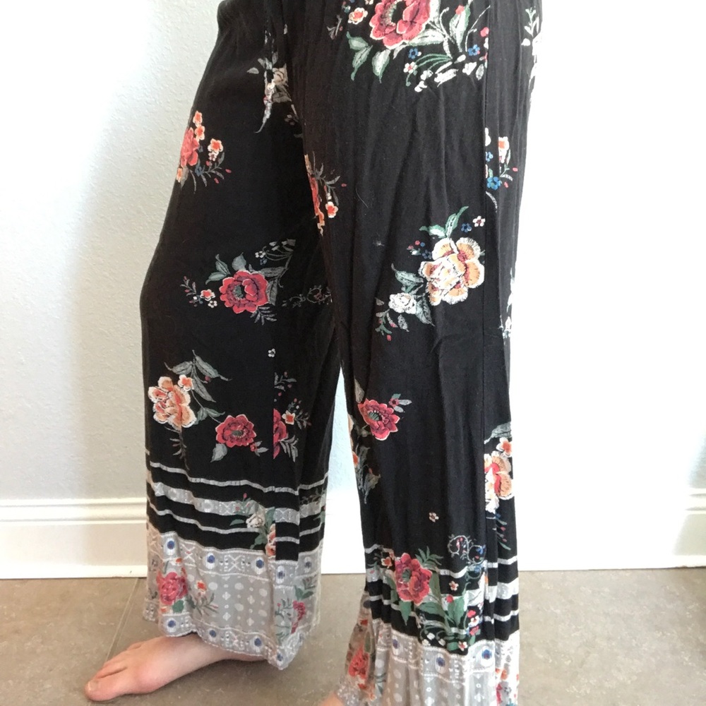 Flowery flow pants-stretchy waistband